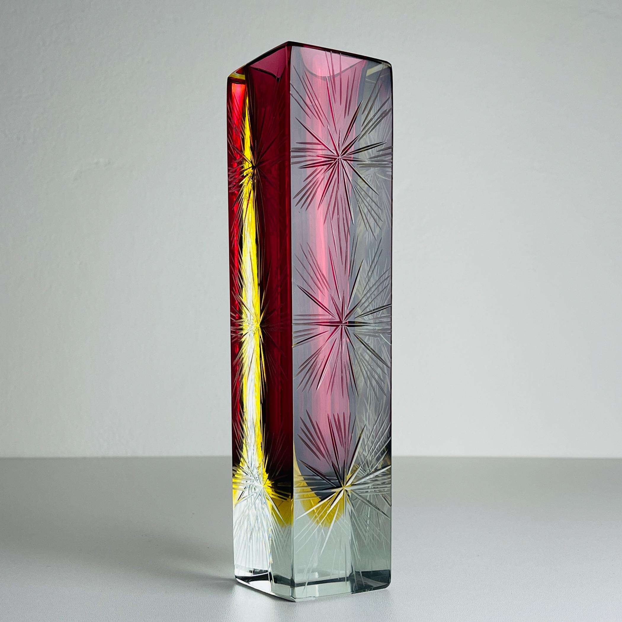 Mid-Century Modern Sommerso murano glass vase by Pagnin & Bon, Italy 1960s
