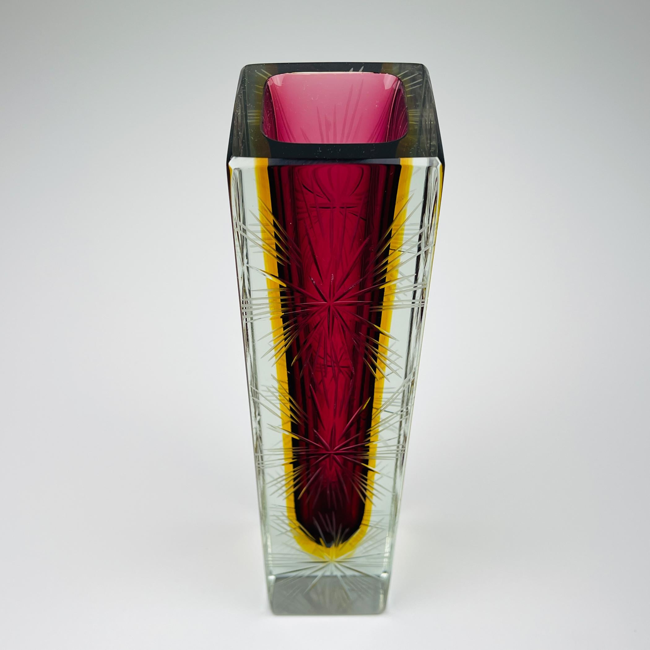 Italian Sommerso murano glass vase by Pagnin & Bon, Italy 1960s
