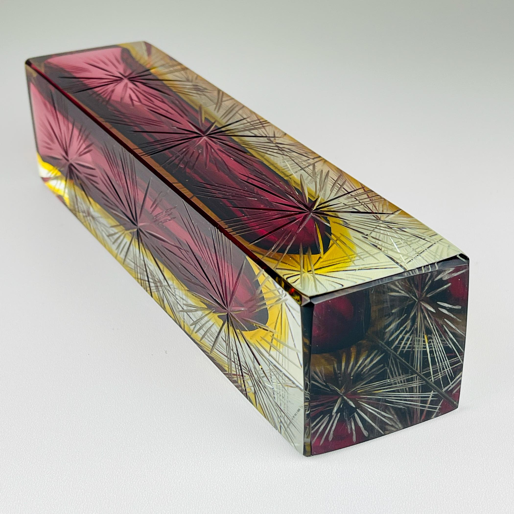 Sommerso murano glass vase by Pagnin & Bon, Italy 1960s 1