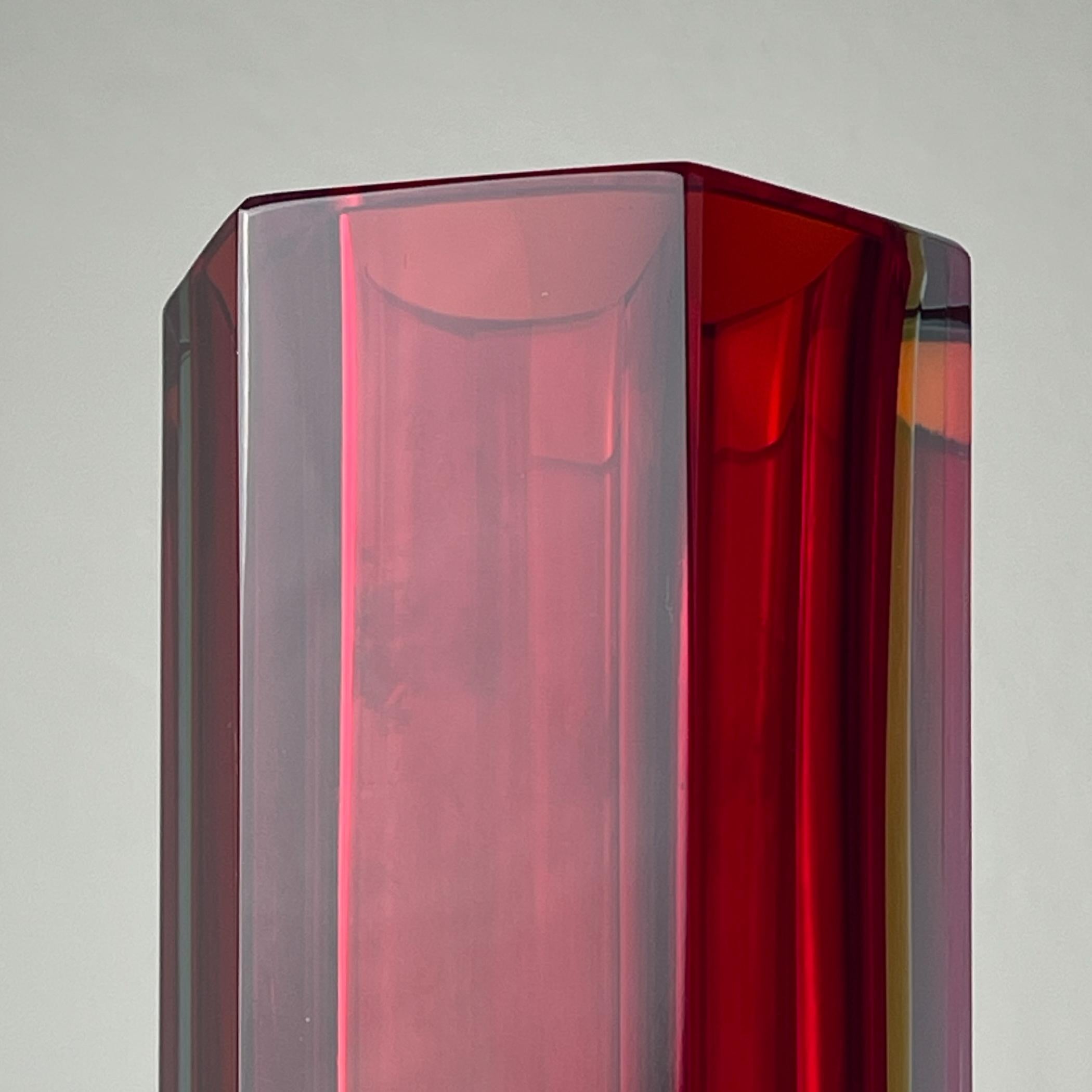 Sommerso murano glass vase style Flavio Poli, Italy 1970s For Sale 6
