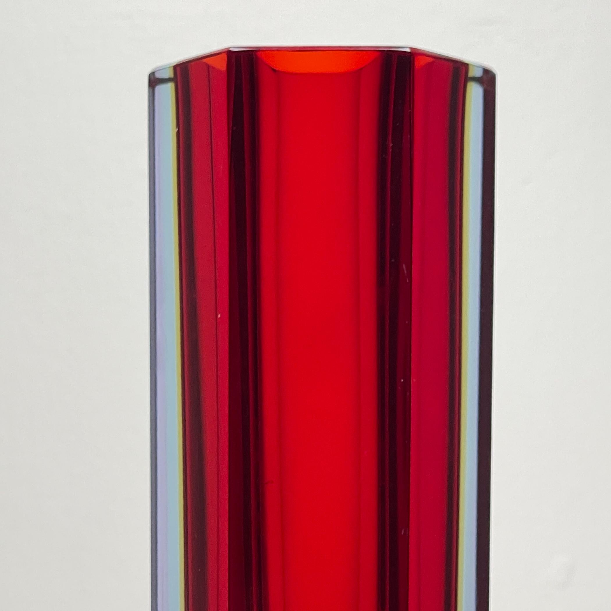 Sommerso murano glass vase style Flavio Poli, Italy 1970s For Sale 7