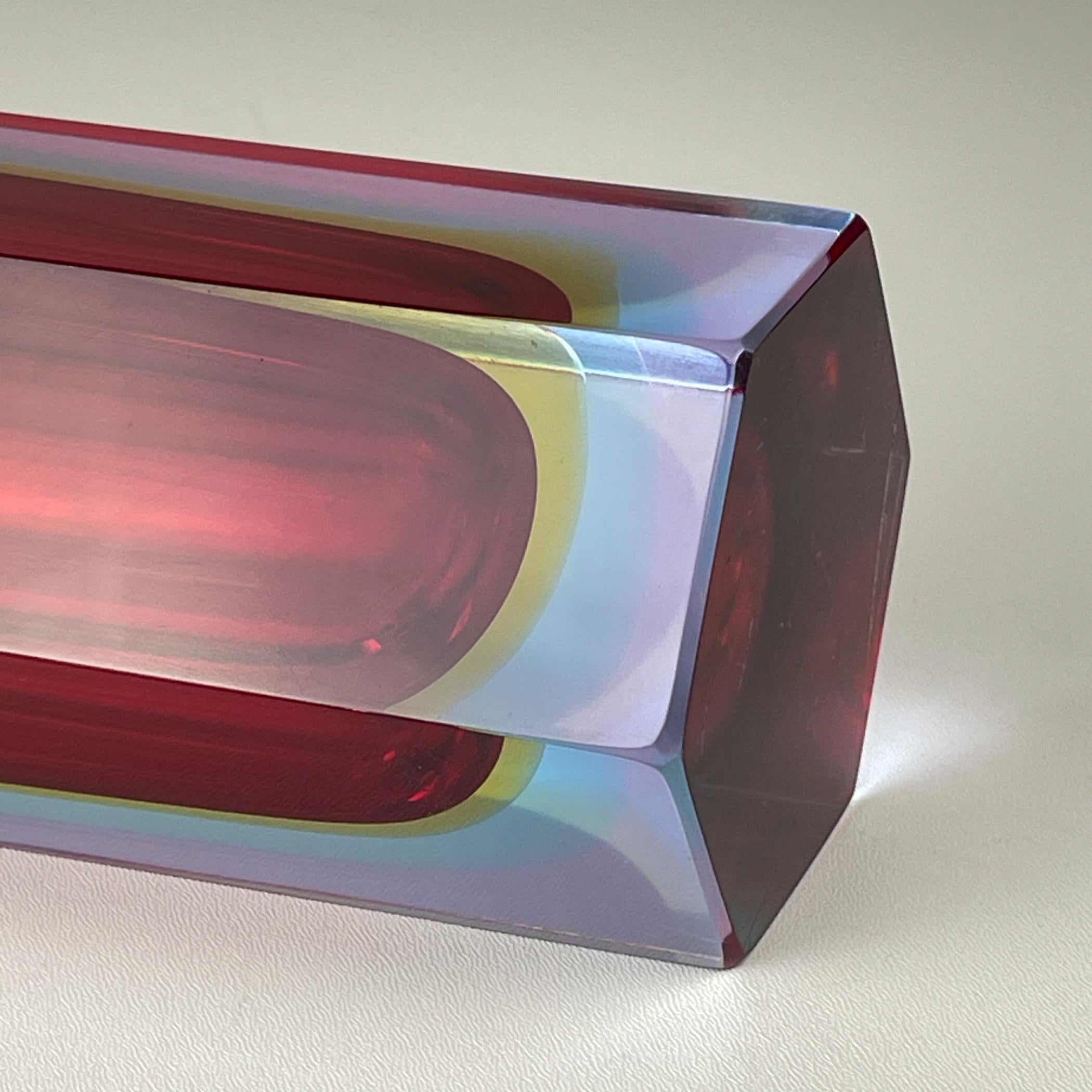 Sommerso murano glass vase style Flavio Poli, Italy 1970s For Sale 2