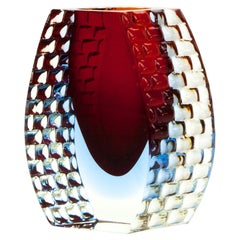 Sommerso Murano Vase, Alessandro Mandruzzato, Red 
Blue, Italy, 1960s