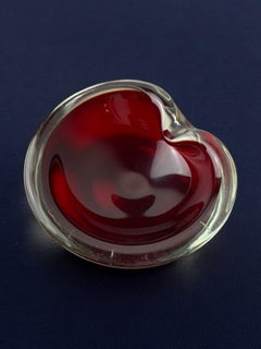 Sommerso Red vide-pochres by Seguso, Murano glass, Italy, 1970