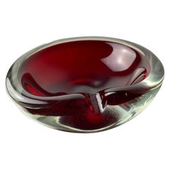 Sommerso Red vide-pochres by Seguso, Murano glass, Italy, 1970