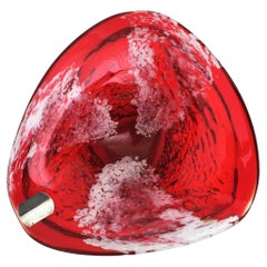Sommerso Red White Organic Murano Ashtray / Ciotola decorativa / Vide-Poche
