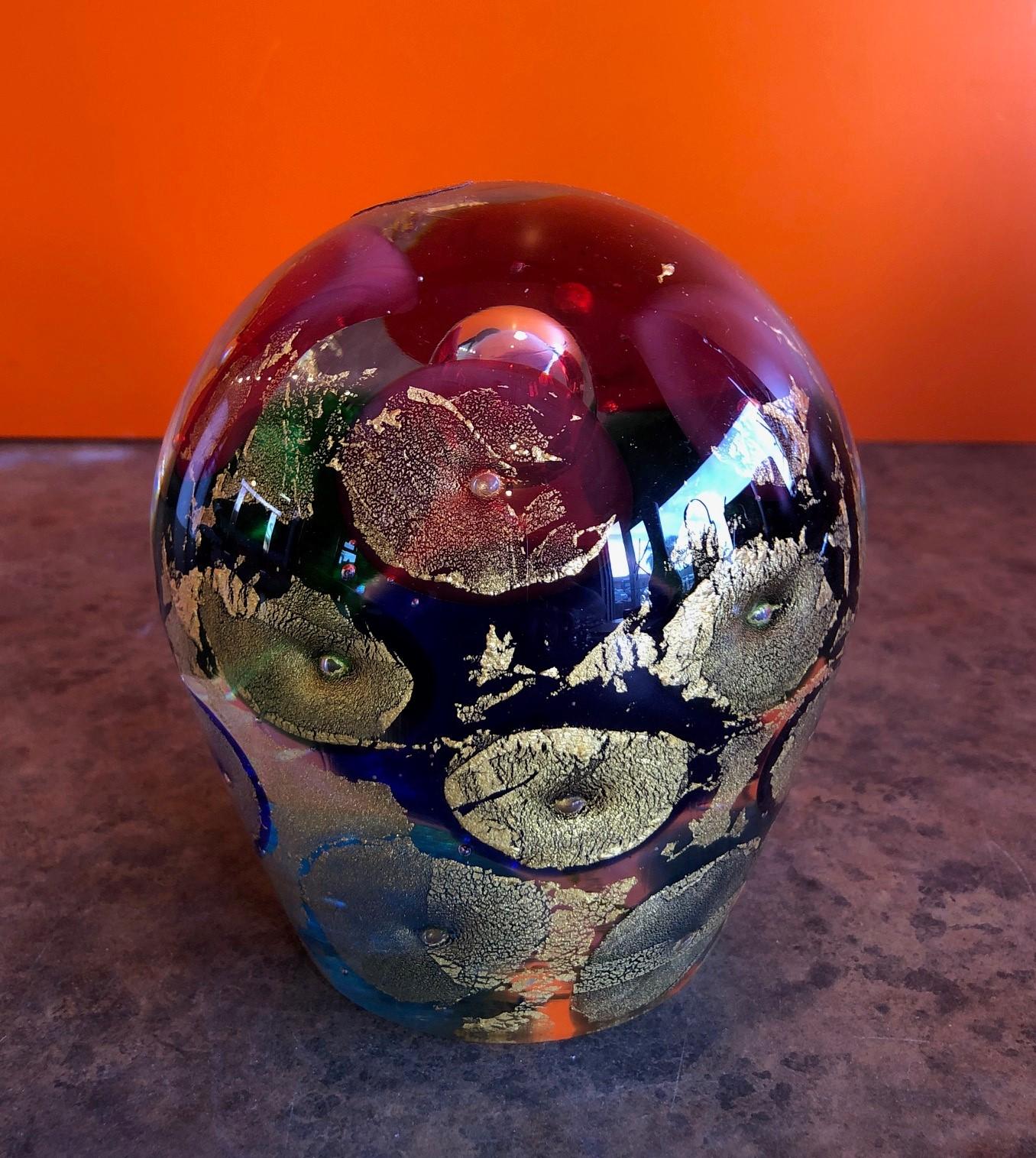 Mid-Century Modern Sommerso Sculpture / Paperweight by Murano Glass For Sale
