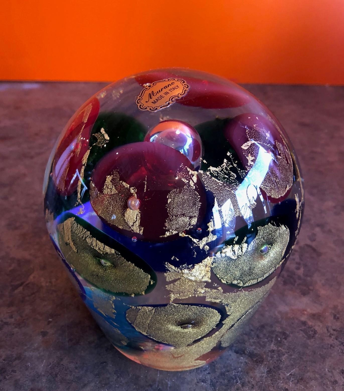 20th Century Sommerso Sculpture / Paperweight by Murano Glass For Sale