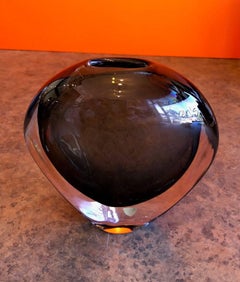 Sommerso Smoked Charcoal Cased Vase by Nils Landberg for Orrefors