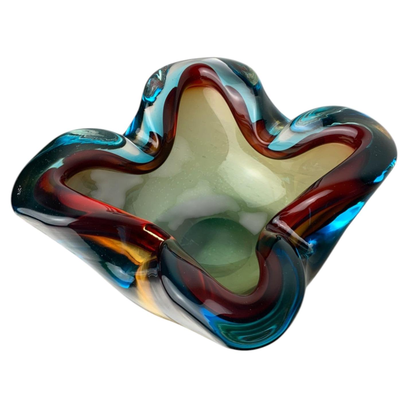 Plateau à bijoux « Sommerso » de Flavio Poli pour Seguso, verre de Murano, Italie, années 1970 en vente