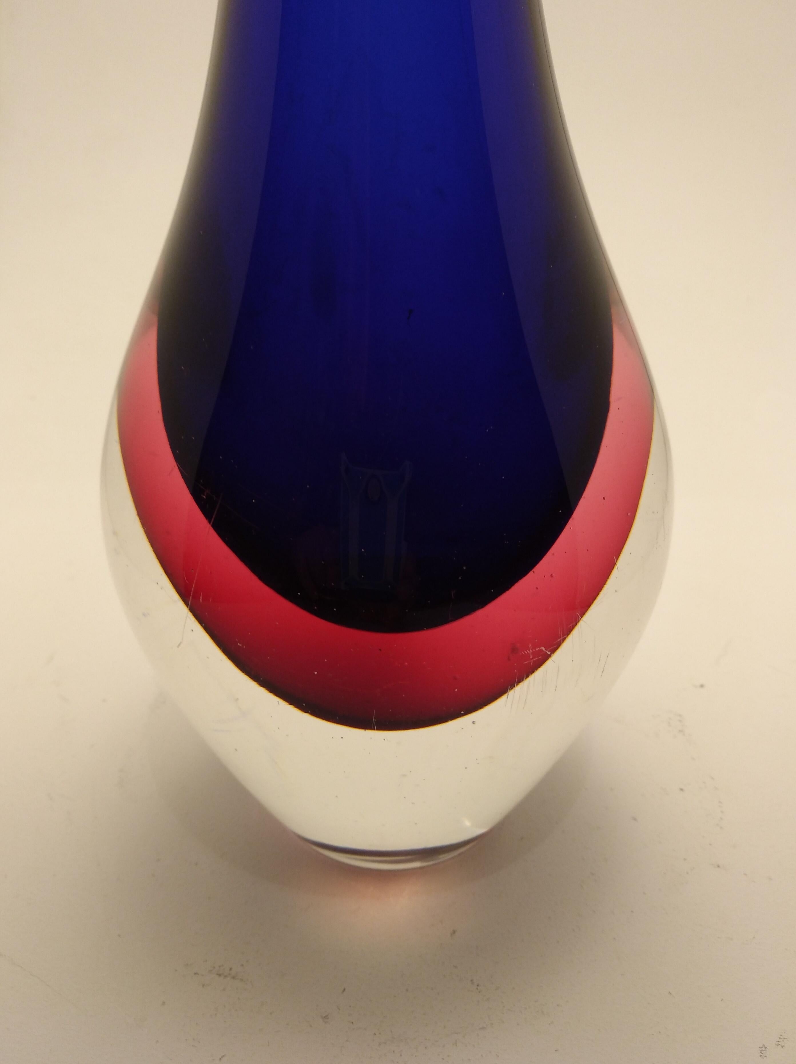 Vase „“Sommerso“, Flavio Poli zugeschrieben für Seguso Vetri d'Arte, Italien, 1960er Jahre (Italienisch) im Angebot