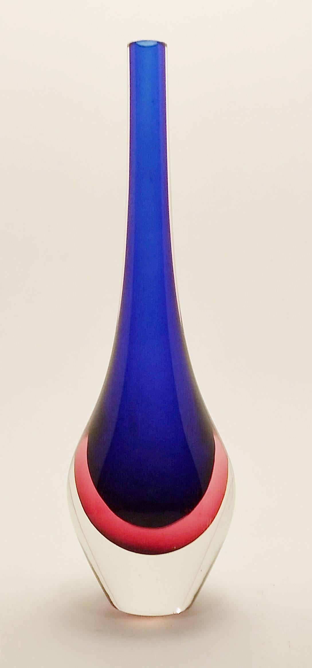 Vase „“Sommerso“, Flavio Poli zugeschrieben für Seguso Vetri d'Arte, Italien, 1960er Jahre im Zustand „Gut“ im Angebot in Brussels, BE