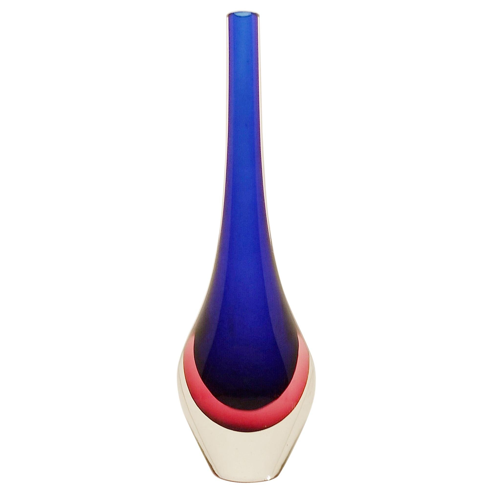 Vase „“Sommerso“, Flavio Poli zugeschrieben für Seguso Vetri d'Arte, Italien, 1960er Jahre