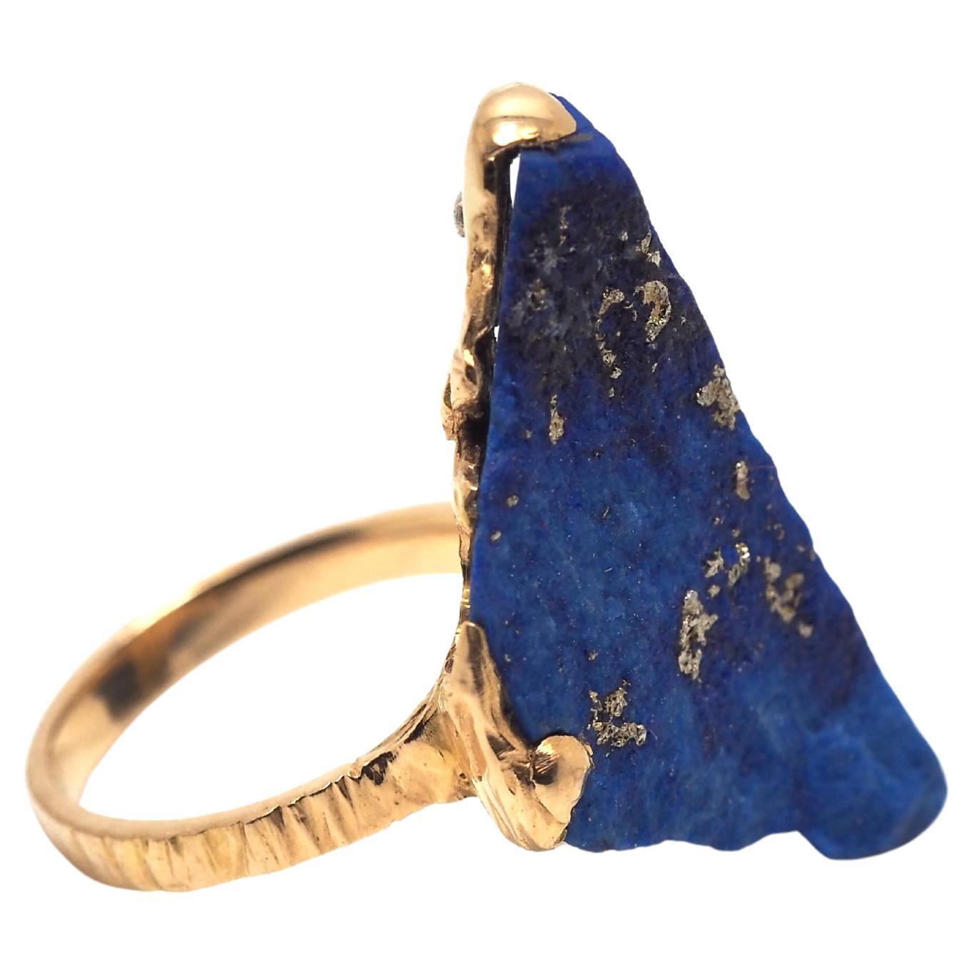For Sale:  Sommets Bleus Lapis Lazuli and Diamond Mont Everest Ring by Karl Mazlo