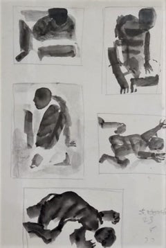 Sin título, pincel sobre papel por Artista indio moderno "En Stock"
