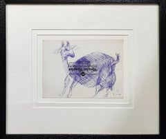 Ohne Titel, Stift und Tinte auf Papier des modernen indischen Künstlers Somnath Hore „In Stock“