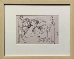 Ohne Titel, Stift und Tinte auf Papier des modernen indischen Künstlers Somnath Hore „In Stock“