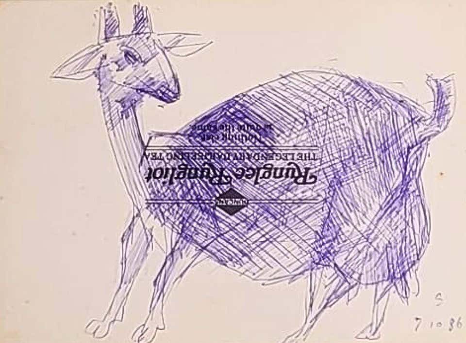 Untitled, Pen & Ink on Paper by Modern Indian Artist Somnath Hore "In Stock"
