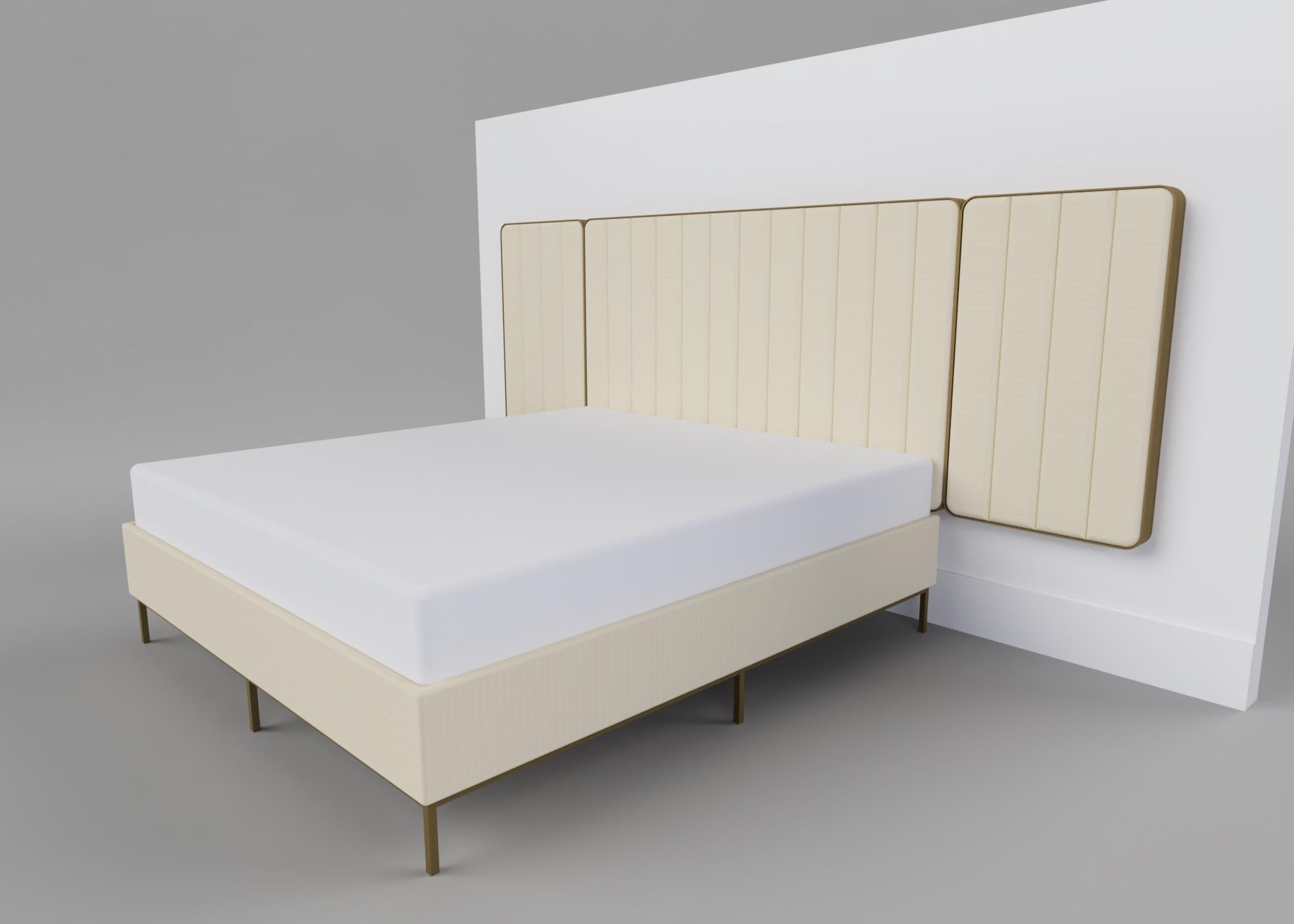 ivory boucle bed