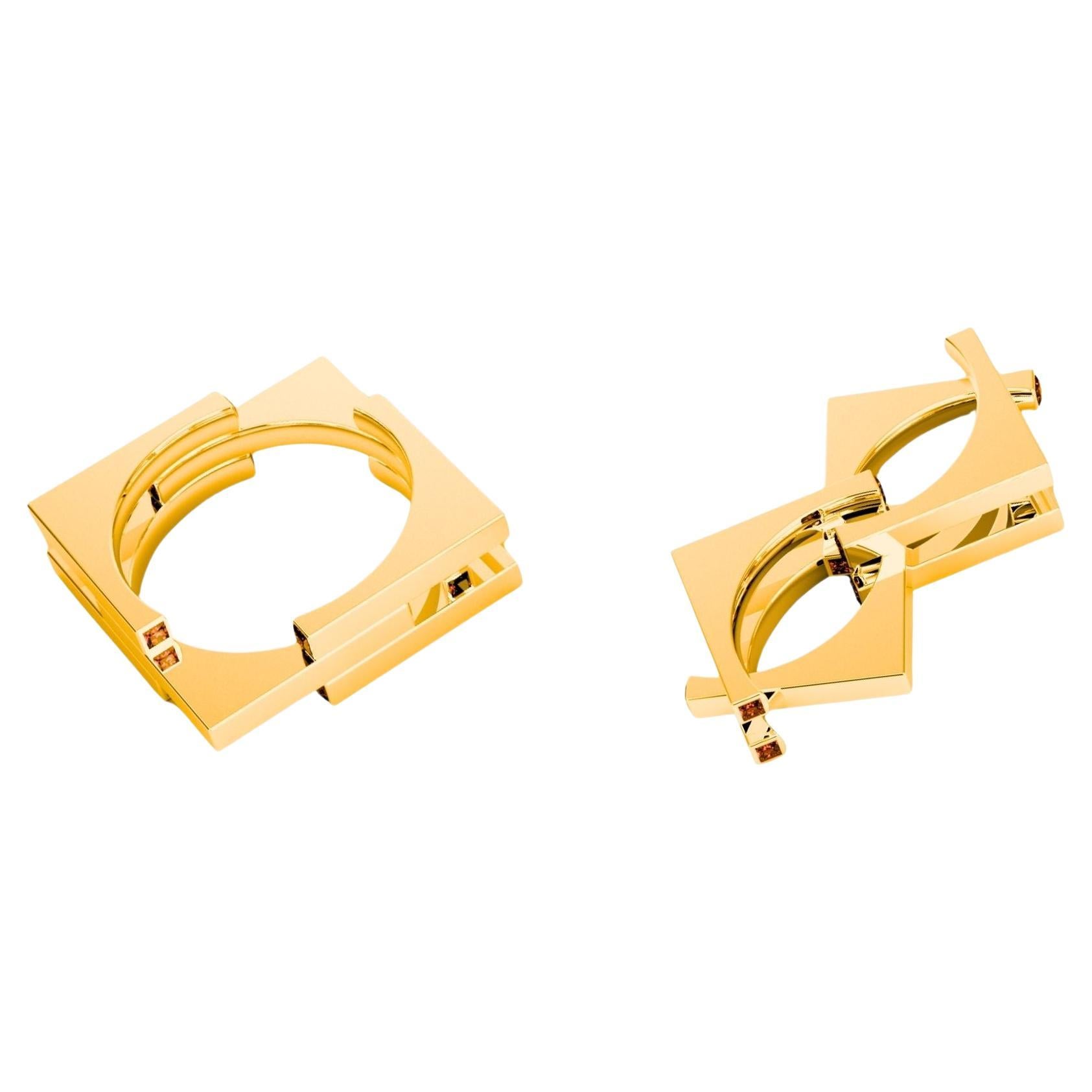 Somsara Anillo Eclipse de Oro de 18 K - Transformable de Anillo a Colgante