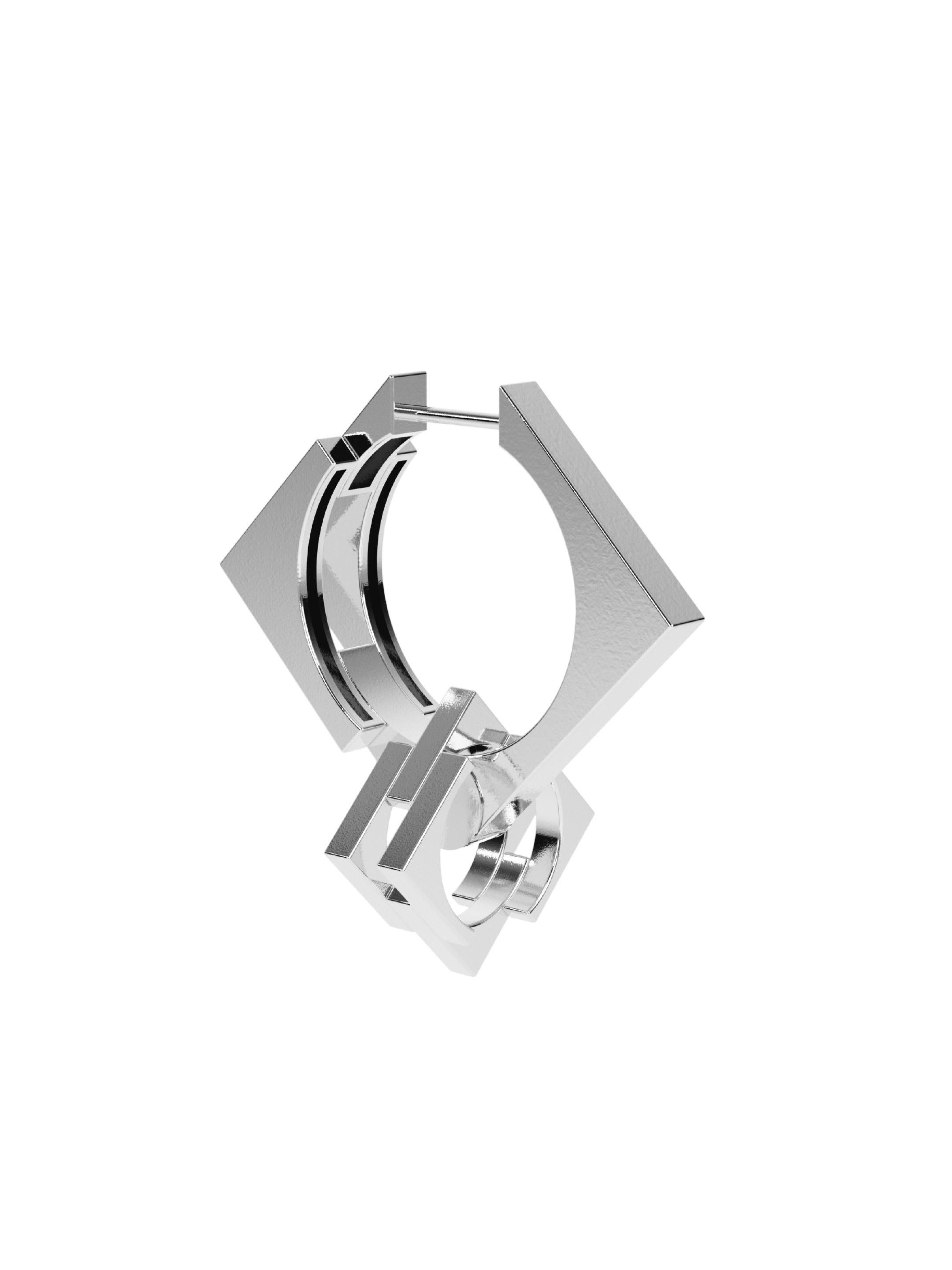 Contemporaneo Orecchino modulare in argento Somsara in vendita