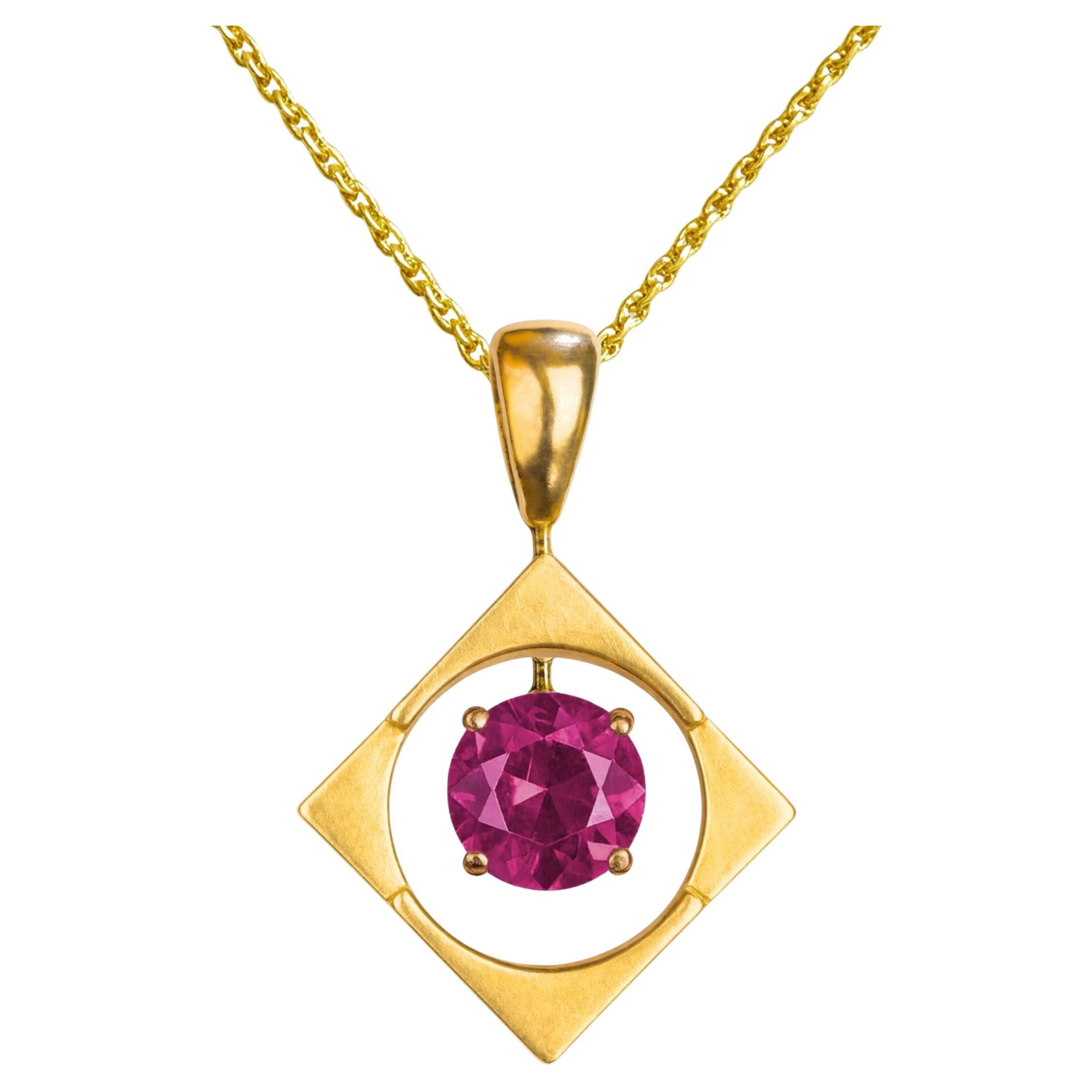 Collana Somsara Solstice in oro con spinello rosso birmano da 1,09 carati in vendita