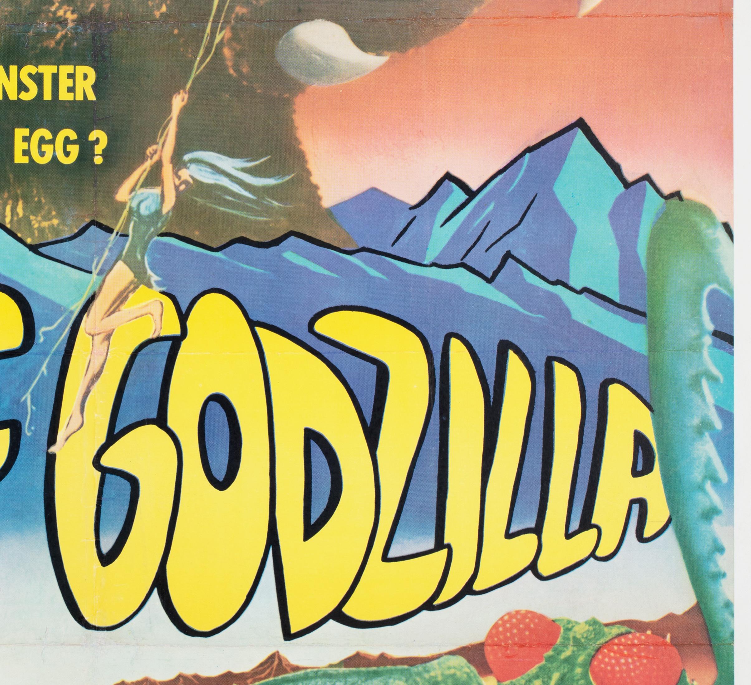 Sein Sohn von Godzilla 1967 Japanischer Export Film Filmplakat, Leinen Rückseite (Papier) im Angebot