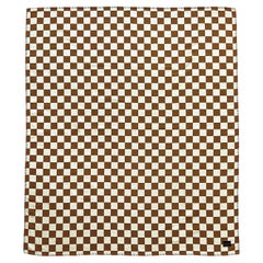Sona Checkerboard Brown Recycled Cotton Throw