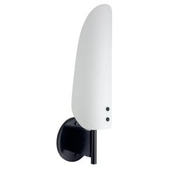 Sonata Sconce Type 1 - Modern Wall Light in Metal, Etched Glass, and Wood