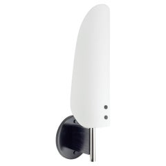 Sonata Sconce Type 1 - Modern Wall Light in Metal, Etched Glass, and Wood