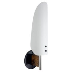 Sonata Sconce Type 1 - Modern Wall Light in Metal, Etched Glass, and Wood