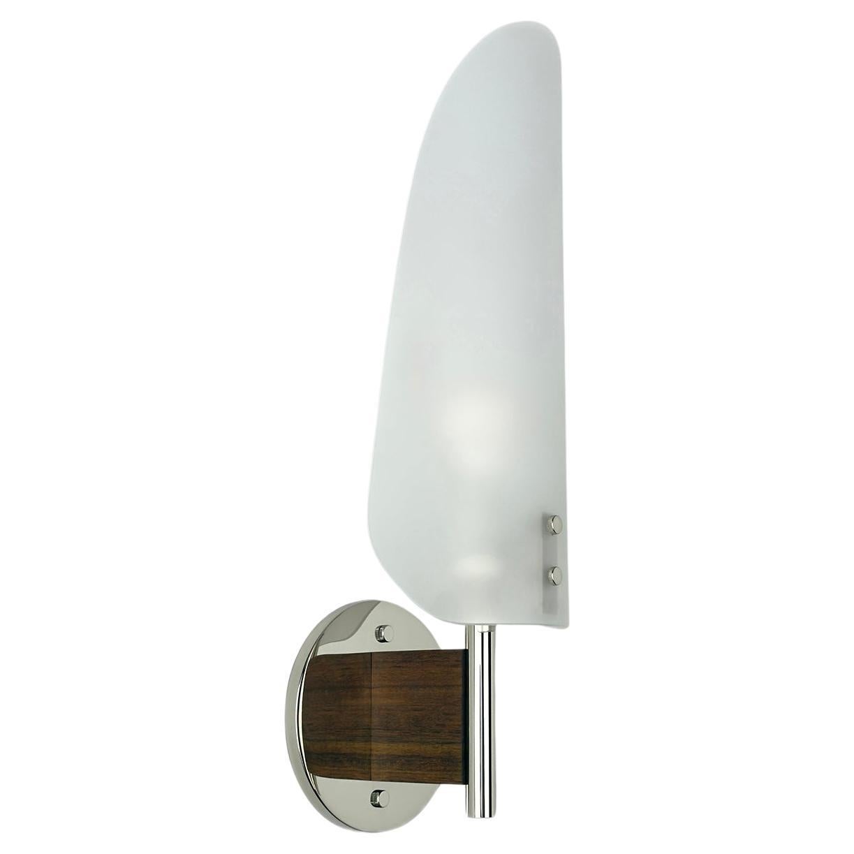 Sonata Sconce Type 1 - Applique moderna in metallo, vetro acidato e Wood