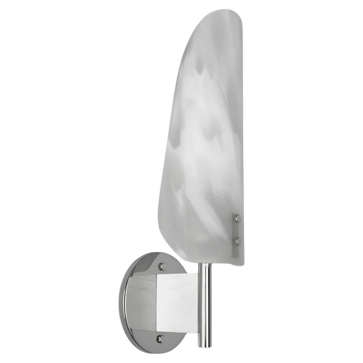 Sonata Sconce Type 1 - Modern Wall Light in Metal, Etched Glass, and Wood