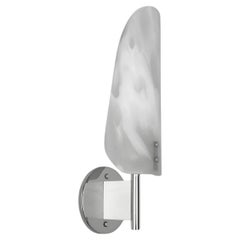 Sonata Sconce Type 1 - Modern Wall Light in Metal, Etched Glass, and Wood