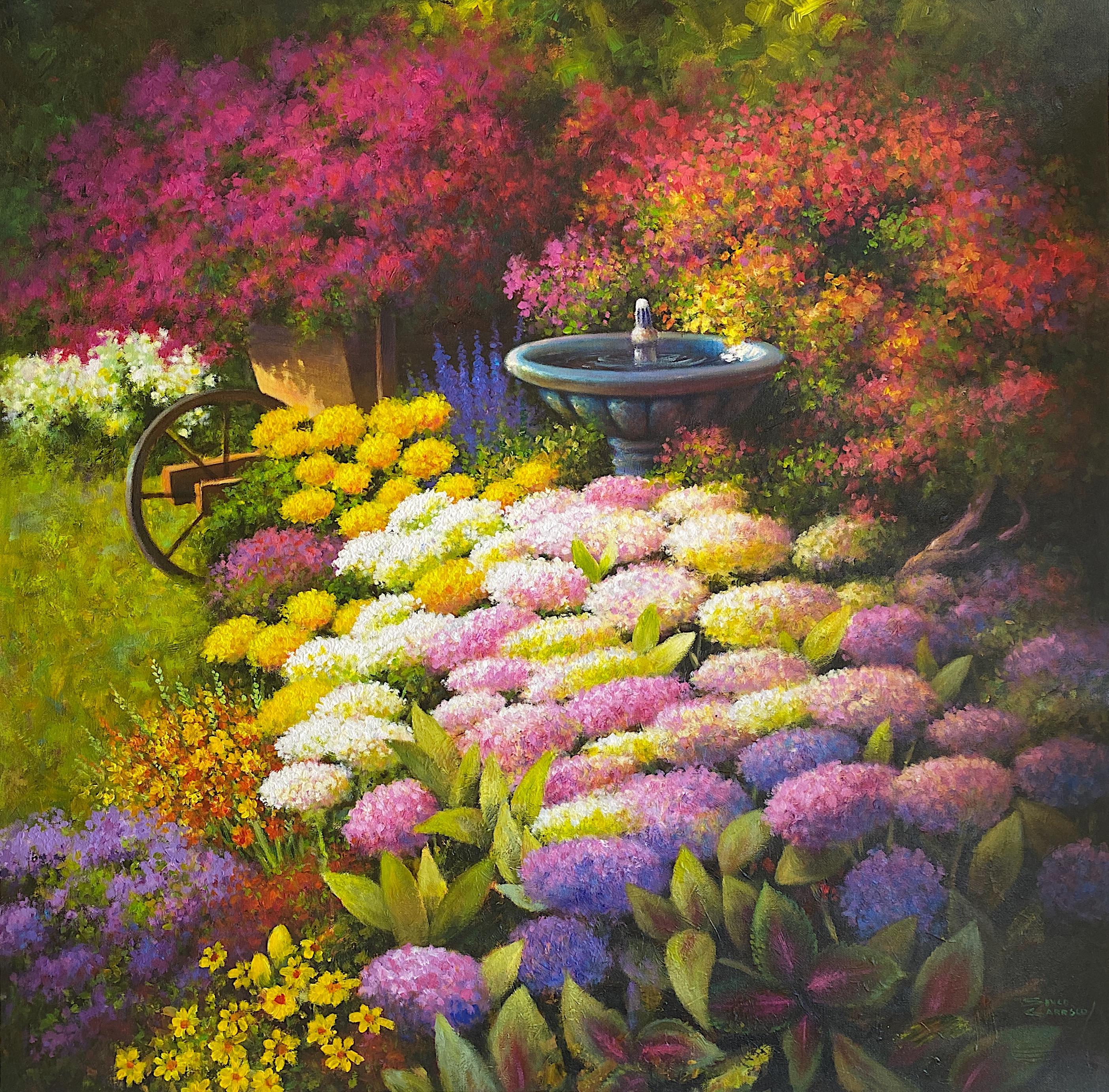Sonco Carrasco Landscape Painting - Blossom - Acrylic oil painting