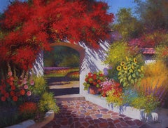 Floral Pathway - Original oil painting - Impressionist