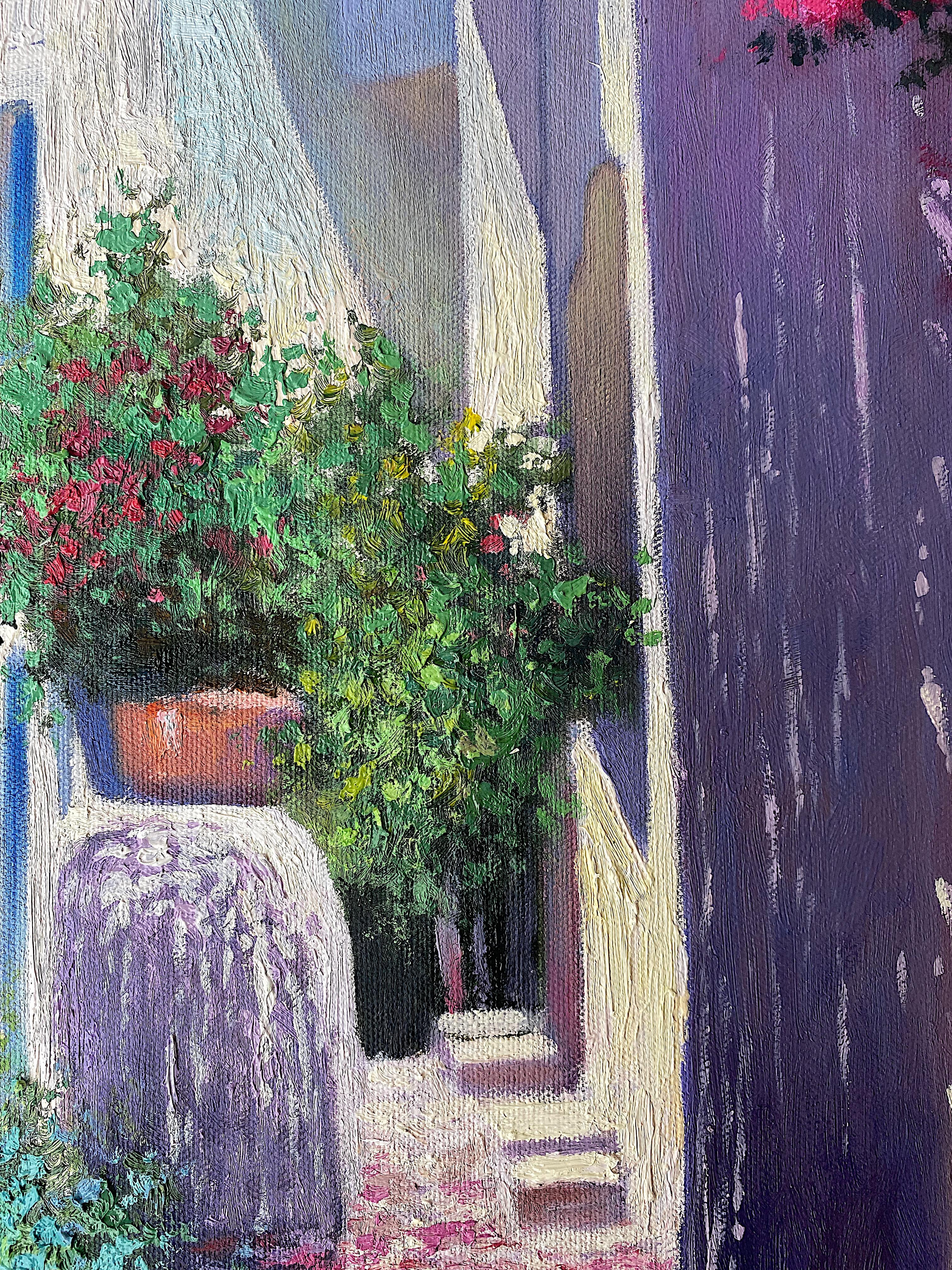 Pathway in Greece I - Original oil painting - Impressionist - Painting by Sonco Carrasco