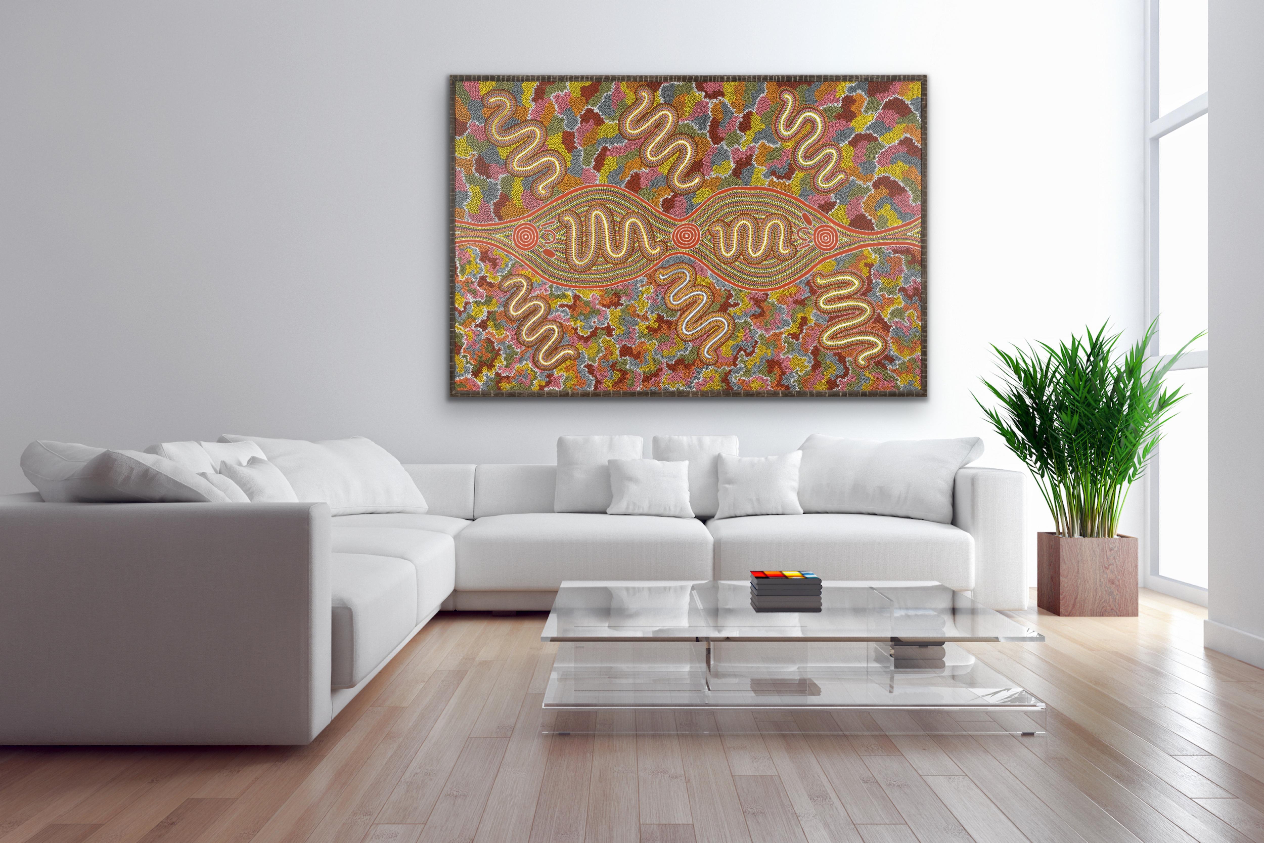 Worm Dreaming at Mt. Wedge - Aboriginal Australian Abstract Pointillist COLORFUL 6