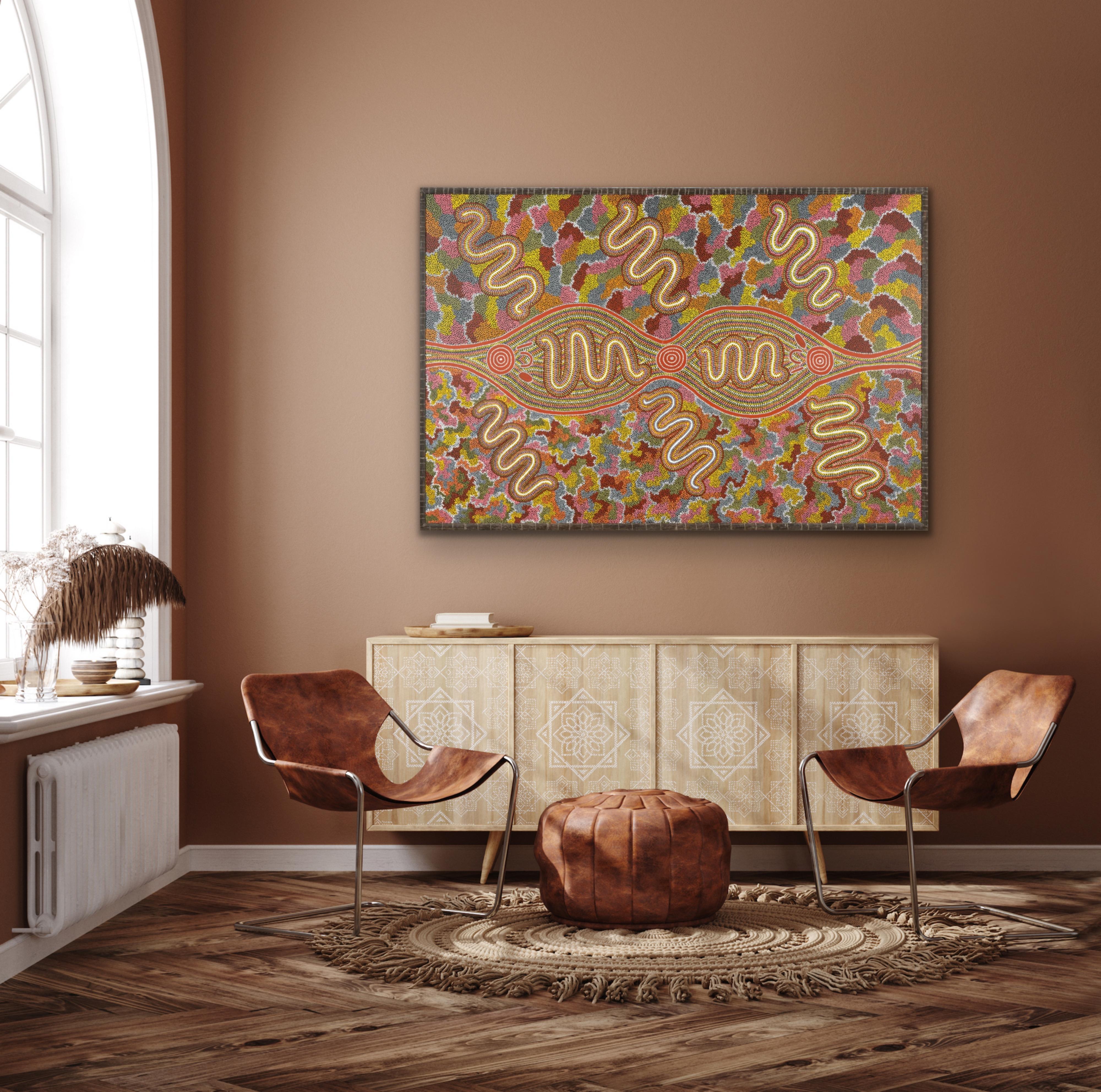 Worm Dreaming at Mt. Wedge - Aboriginal Australian Abstract Pointillist COLORFUL 7