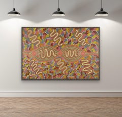 WORM DREAMING Aboriginal Papunya Australian Female Artist SONDA NAMPIJINPA 1988
