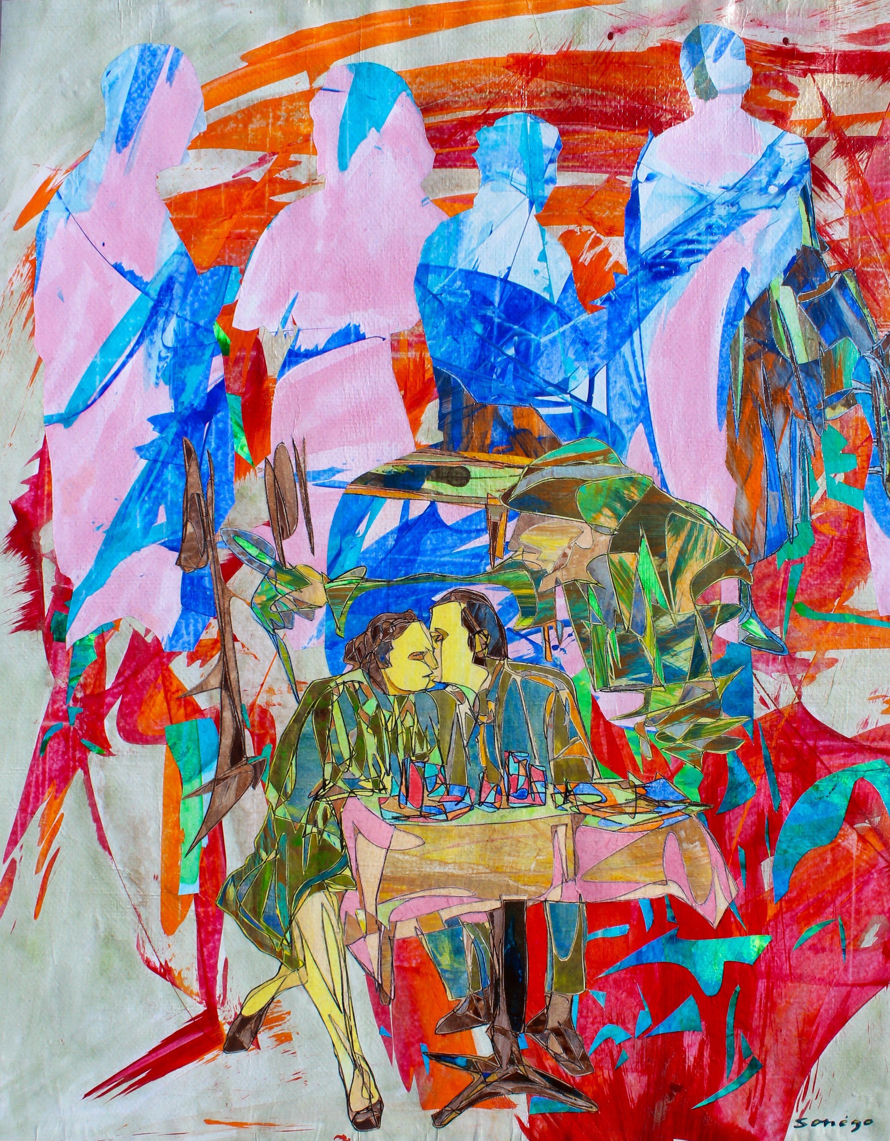 Baiser inspirant, Painting, Acrylic on Canvas