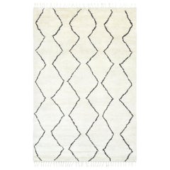 Sonet, Bohemian Moroccan Hand Knotted Area Rug, Parchment