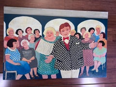 Song And Musical Merry Makers Painting Outsider Folk Artist Gloria Laposka