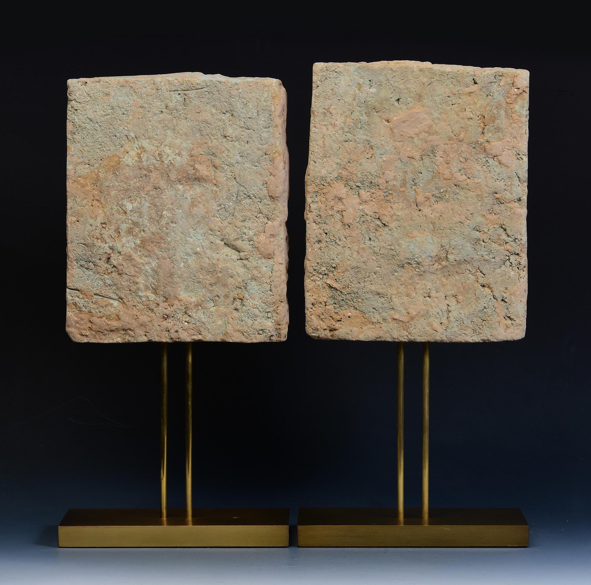 Song Dynasty, A Pair of Antique Chinese Painted Pottery Panel with Figures For Sale 10