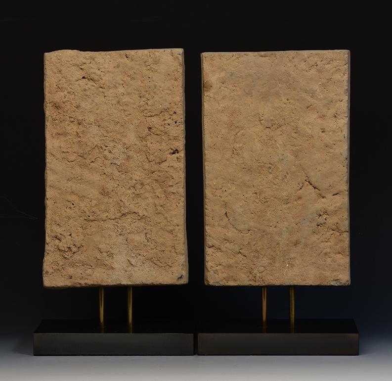 Song Dynasty, A Pair of Antique Chinese Pottery Brick Tile with Drummers For Sale 7