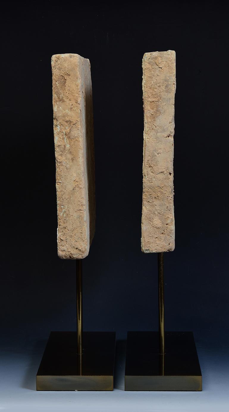 Song Dynasty, A Pair of Antique Chinese Pottery Brick Tile with Figures For Sale 7