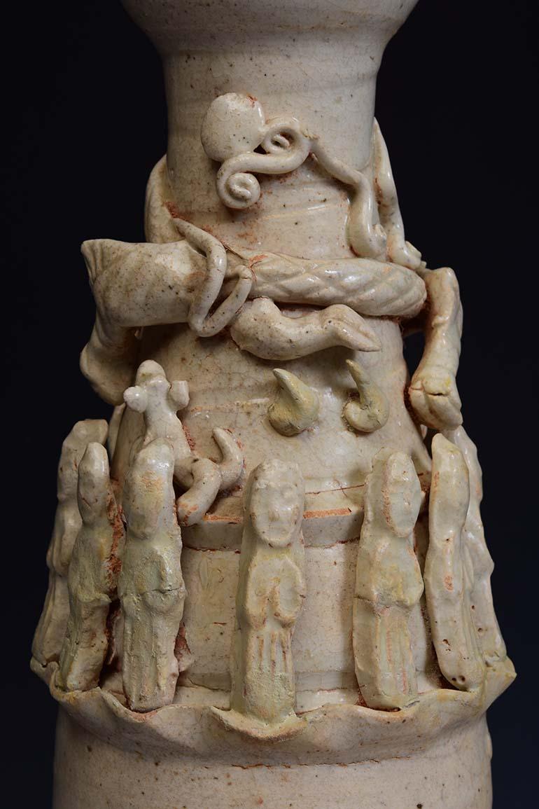Song-Dynastie, ein Paar antike chinesische Porzellanvasen mit Drachen und Göttern im Angebot 4