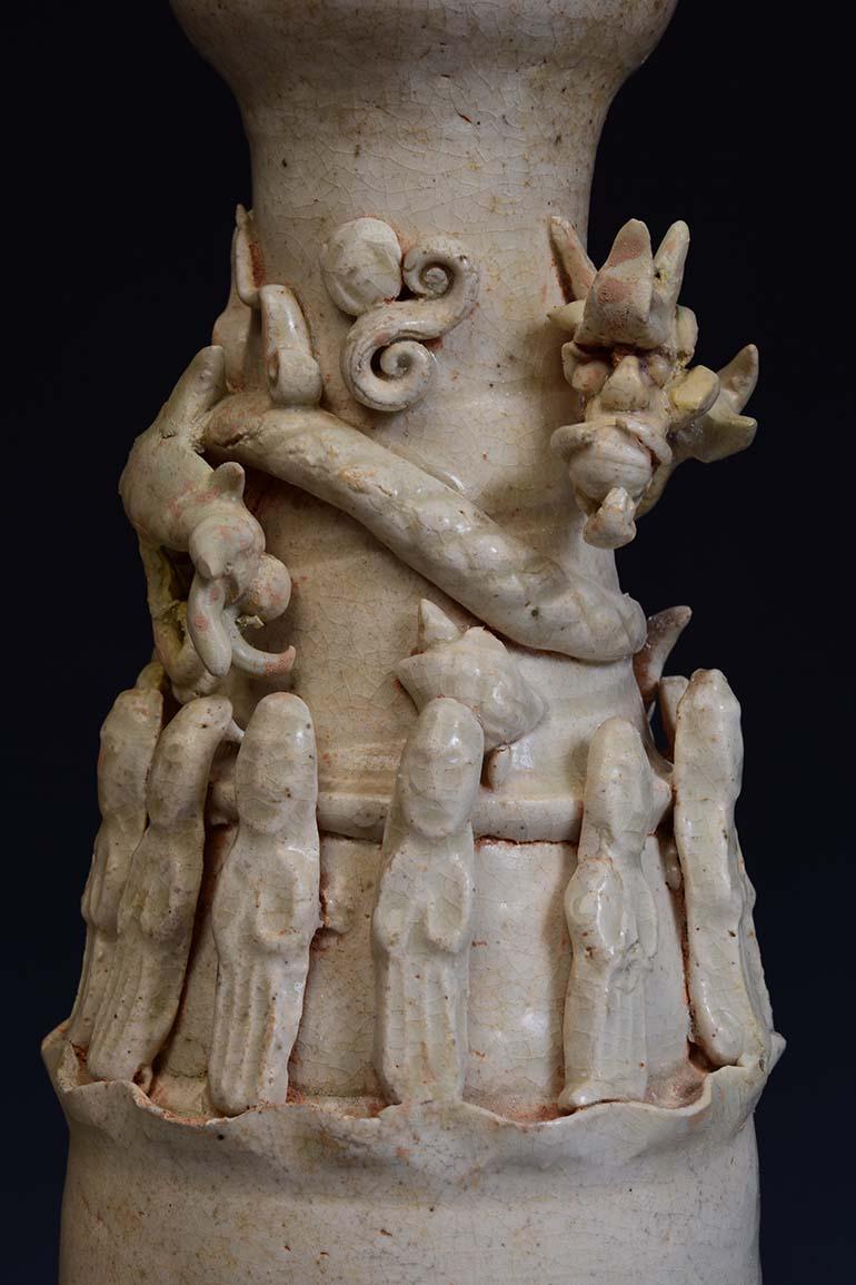 Song-Dynastie, ein Paar antike chinesische Porzellanvasen mit Drachen und Göttern im Angebot 2
