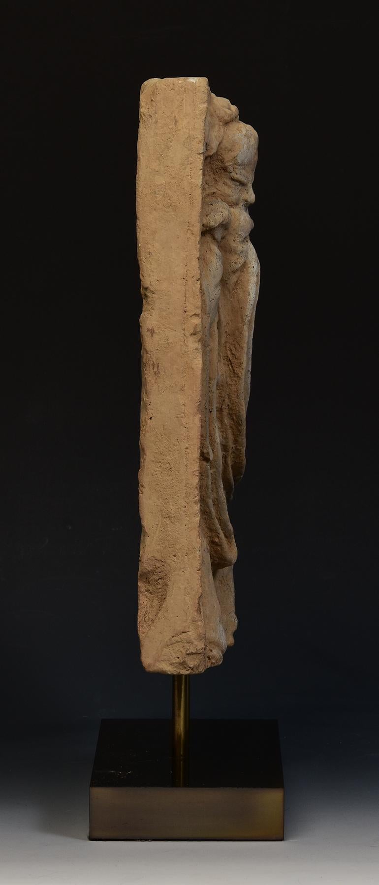 Song Dynasty, Antique Chinese Pottery Brick Tile with Musician Flute Player im Angebot 3