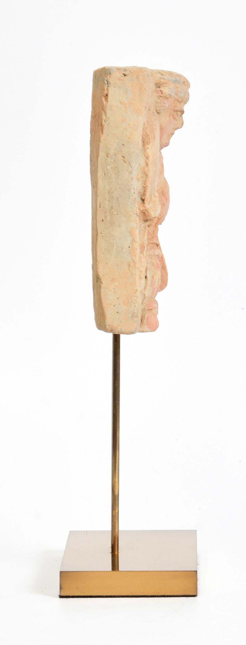 Song Dynasty, Antique Chinese Pottery Tomb Guardian Panel with Stand 6